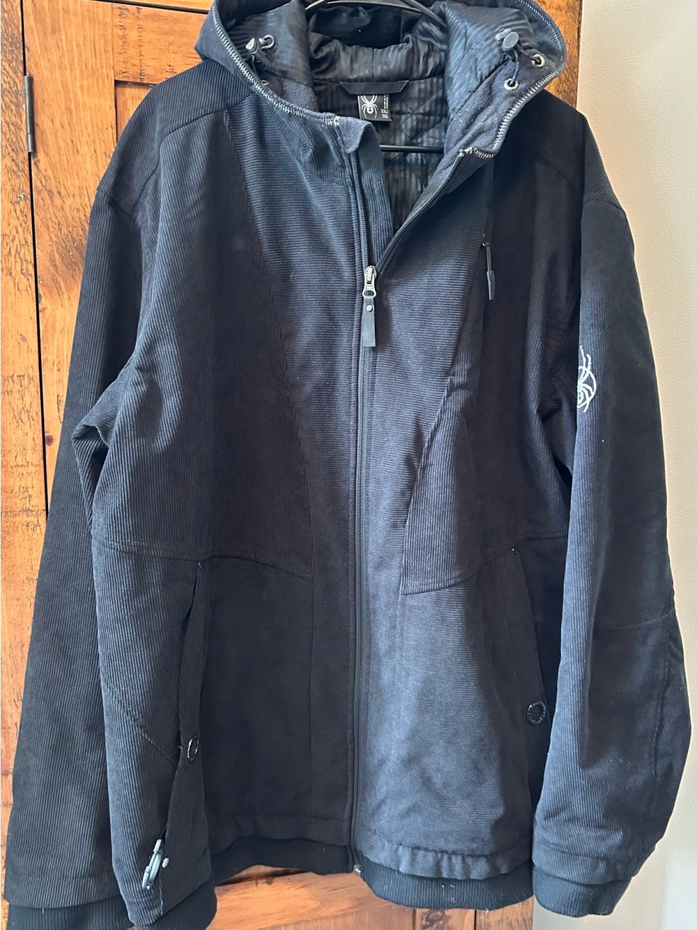 Spyder Men's XXL Black Hooded corduroy Jacket